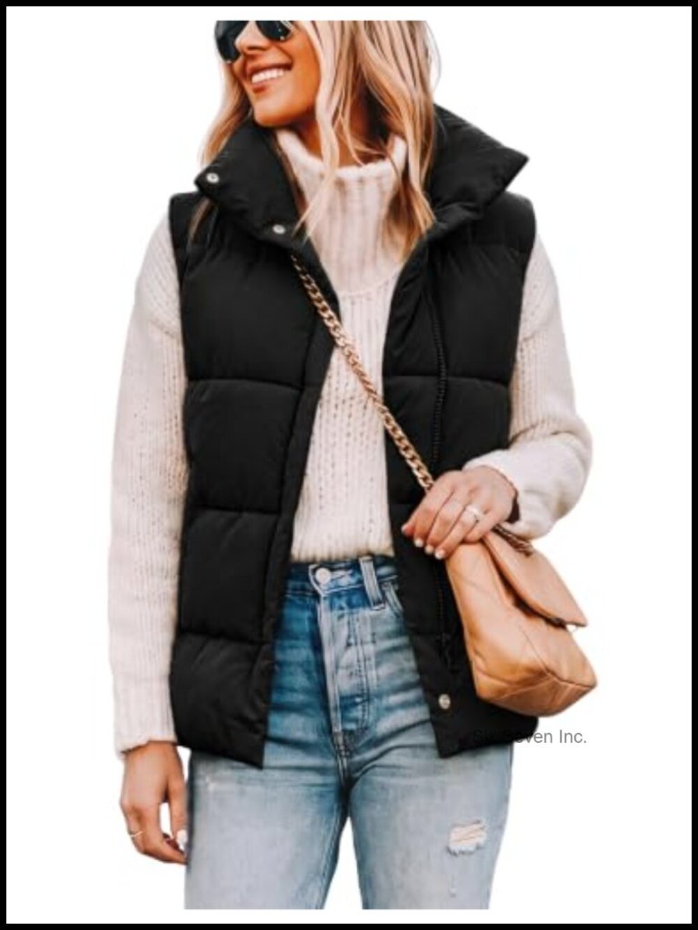 EsheSy Women's Puffer Vest Zip Up Sleeveless Lightweight Padded Gilet